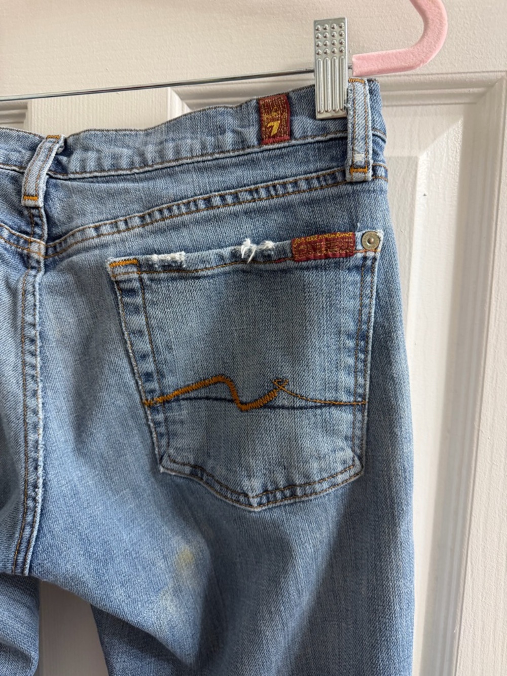 7 For All Mankind Women’s Light Blue jeans 31 distressed